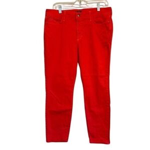 NYDJ Clarissa Ankle Lollipop Red Lift Tuck Stretch‎ Pants Women's Size 14P